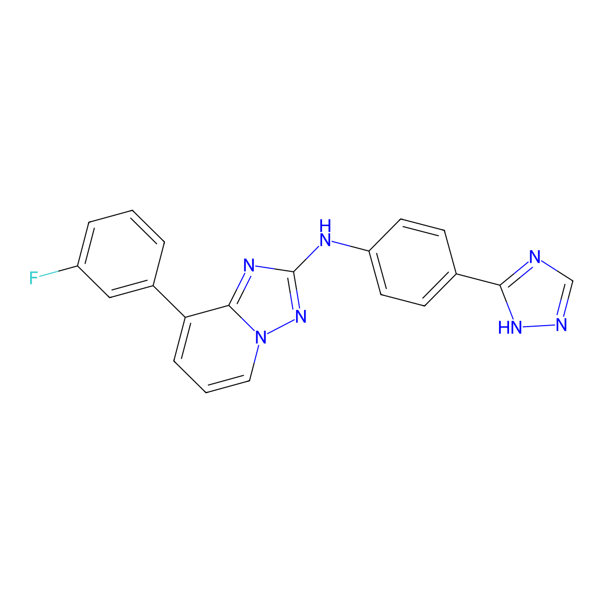 N-(4-(4H-1,2,4-Triazol-3-yl)phenyl)-8-(3-fluorophenyl)-[1,2,4]triazolo[1,5-a]pyridin-2-amine molecular structure, CAS 1202619-29-1