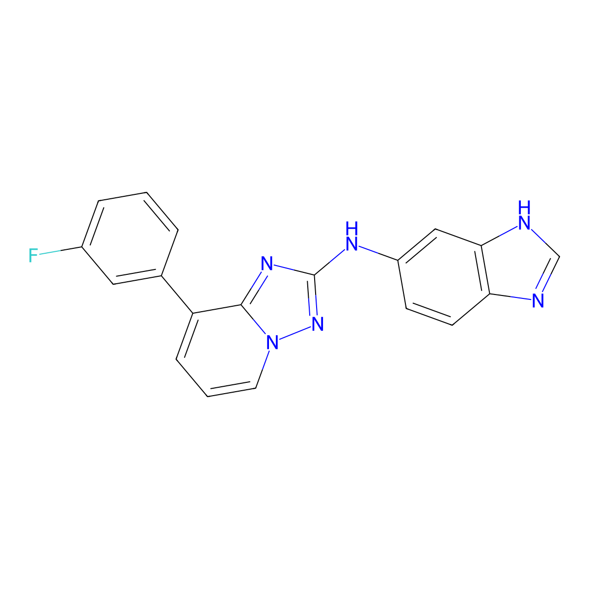 N-(1H-Benzo[d]imidazol-5-yl)-8-(3-fluorophenyl)-[1,2,4]triazolo[1,5-a]pyridin-2-amine molecular structure, CAS 1202619-51-9
