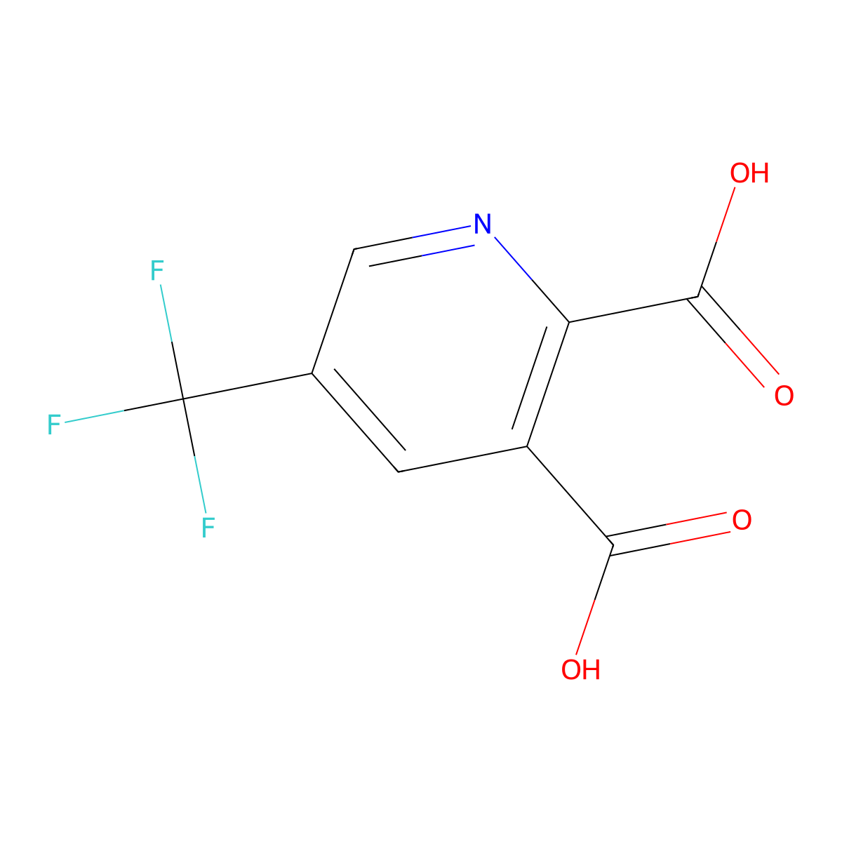 5-(Trifluoromethyl)pyridine-2,3-dicarboxylic acid molecular structure, CAS 1202634-08-9