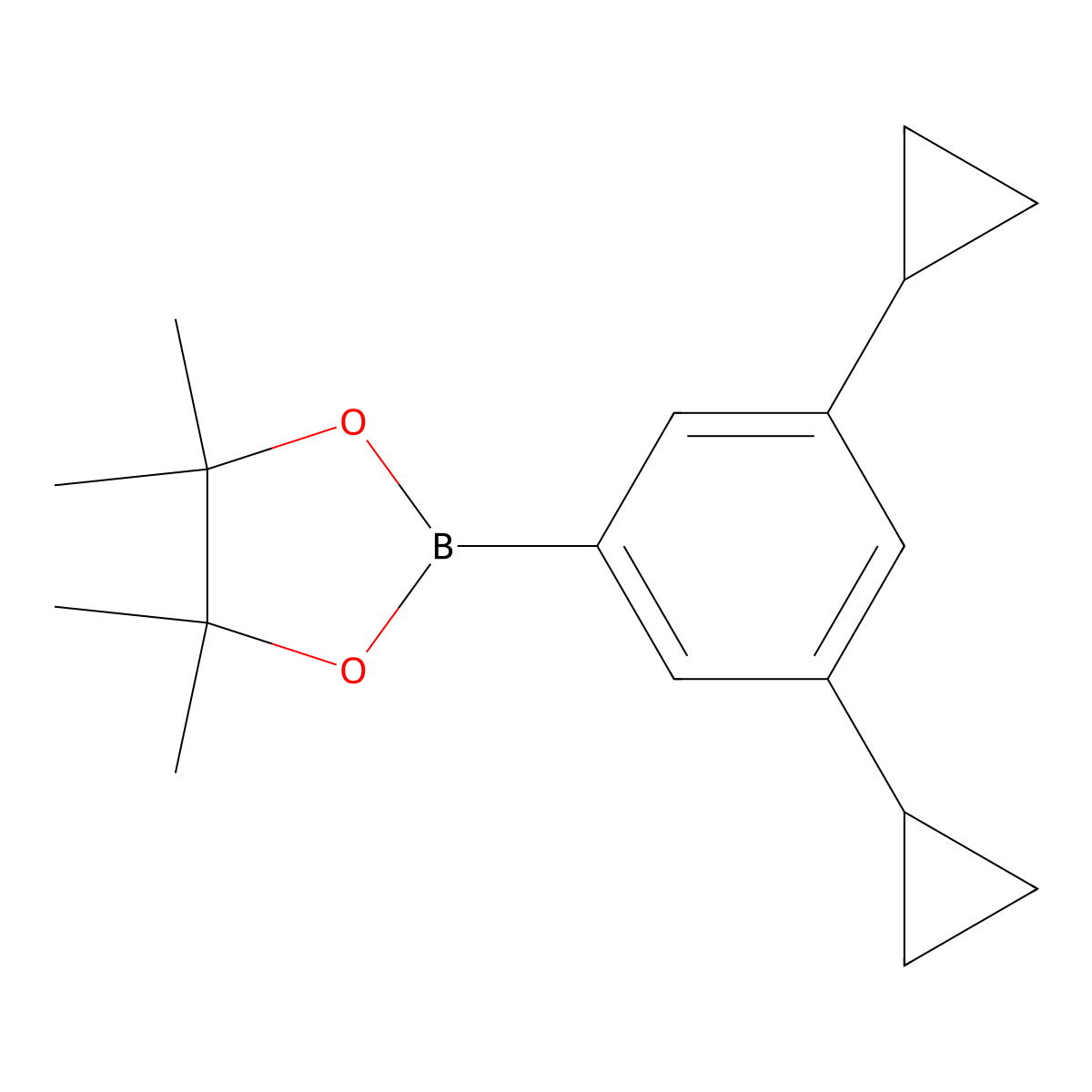 2-(3,5-Dicyclopropylphenyl)-4,4,5,5-tetramethyl-1,3,2-dioxaborolane molecular structure, CAS 1202644-27-6