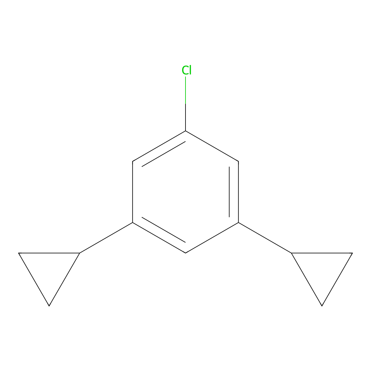 1-Chloro-3,5-dicyclopropylbenzene molecular structure, CAS 1202644-28-7