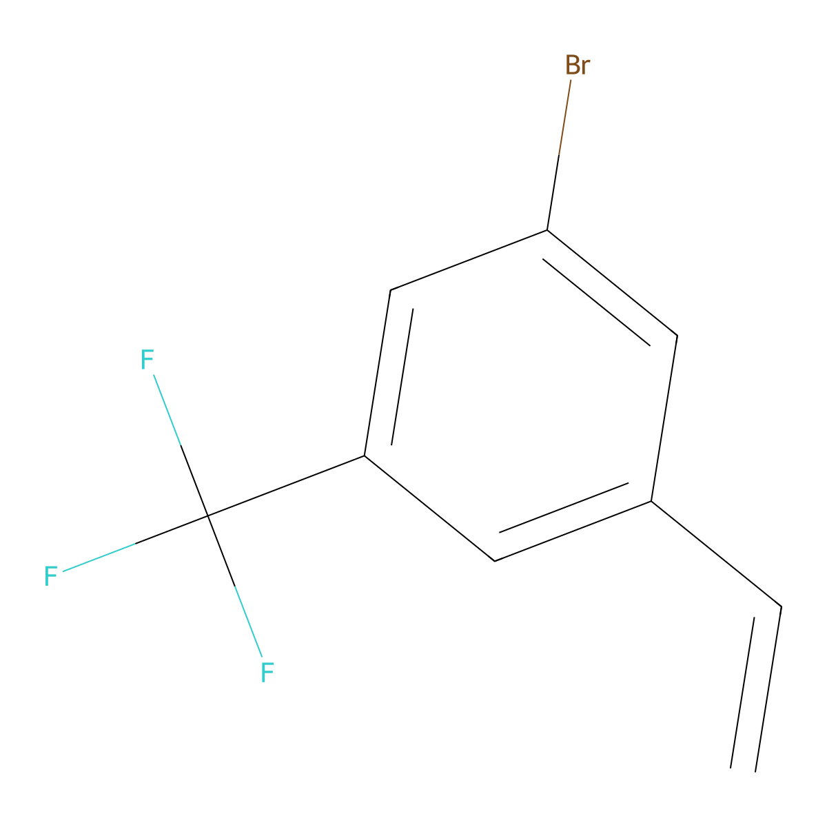 1-Bromo-3-ethenyl-5-(trifluoromethyl)benzene molecular structure, CAS 1202644-34-5