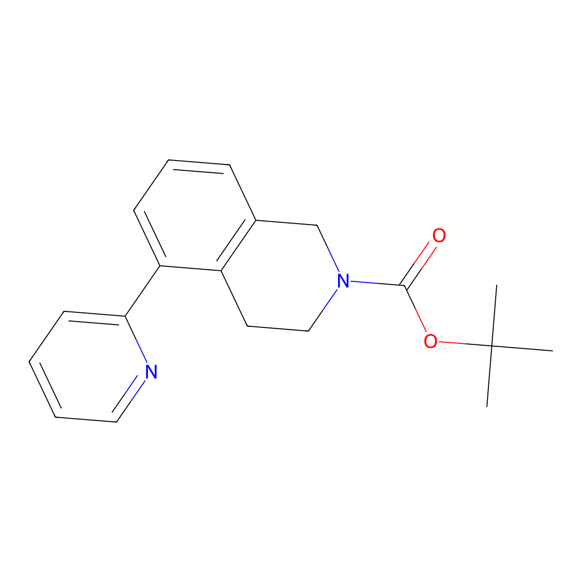 t-Butyl 5-(pyridin-2-yl)-3,4-dihydroisoquinoline-2(1h)-carboxylate molecular structure, CAS 1202645-20-2