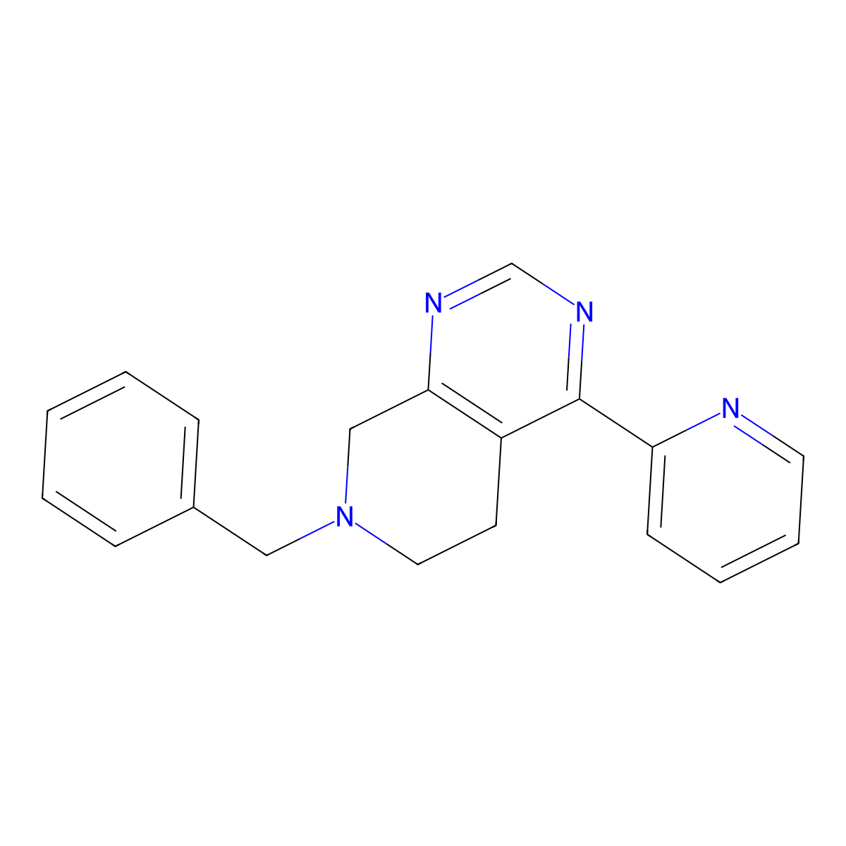 7-Benzyl-4-(pyridin-2-yl)-5,6,7,8-tetrahydropyrido[3,4-d]pyrimidine molecular structure, CAS 1202645-23-5