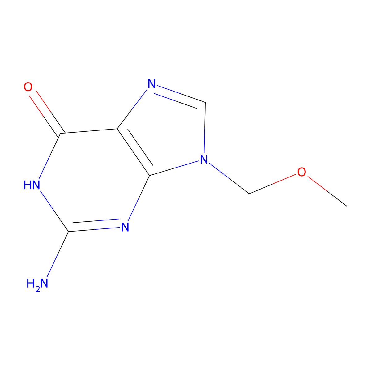 2-Amino-9-(methoxymethyl)-9H-purin-6-ol molecular structure, CAS 1202645-50-8