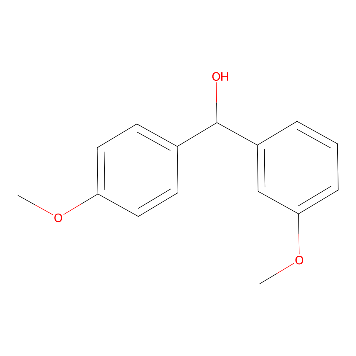 (3-Methoxyphenyl)(4-methoxyphenyl)methanol molecular structure, CAS 120265-05-6