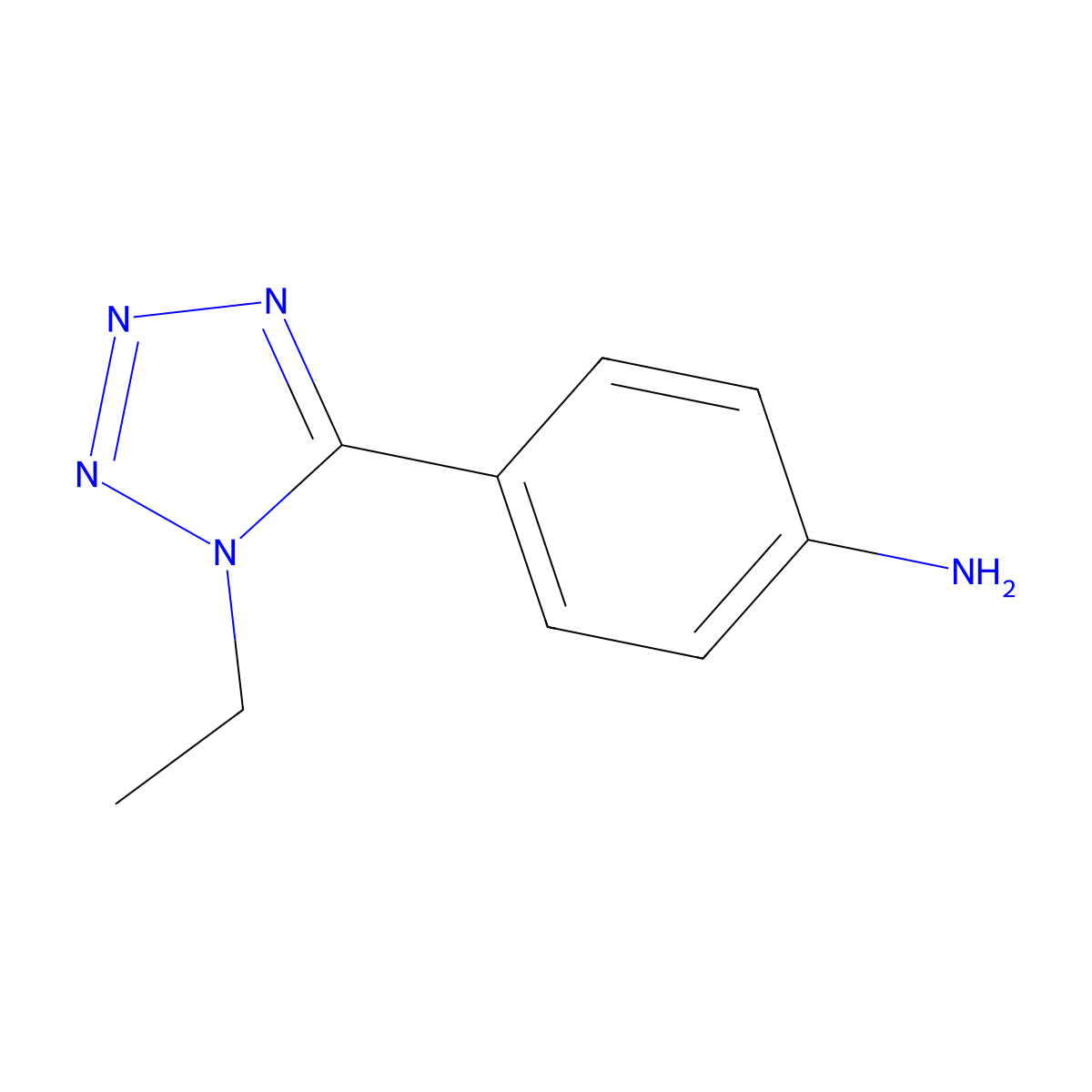 4-(1-ethyl-1H-1,2,3,4-tetrazol-5-yl)aniline molecular structure, CAS 120266-75-3