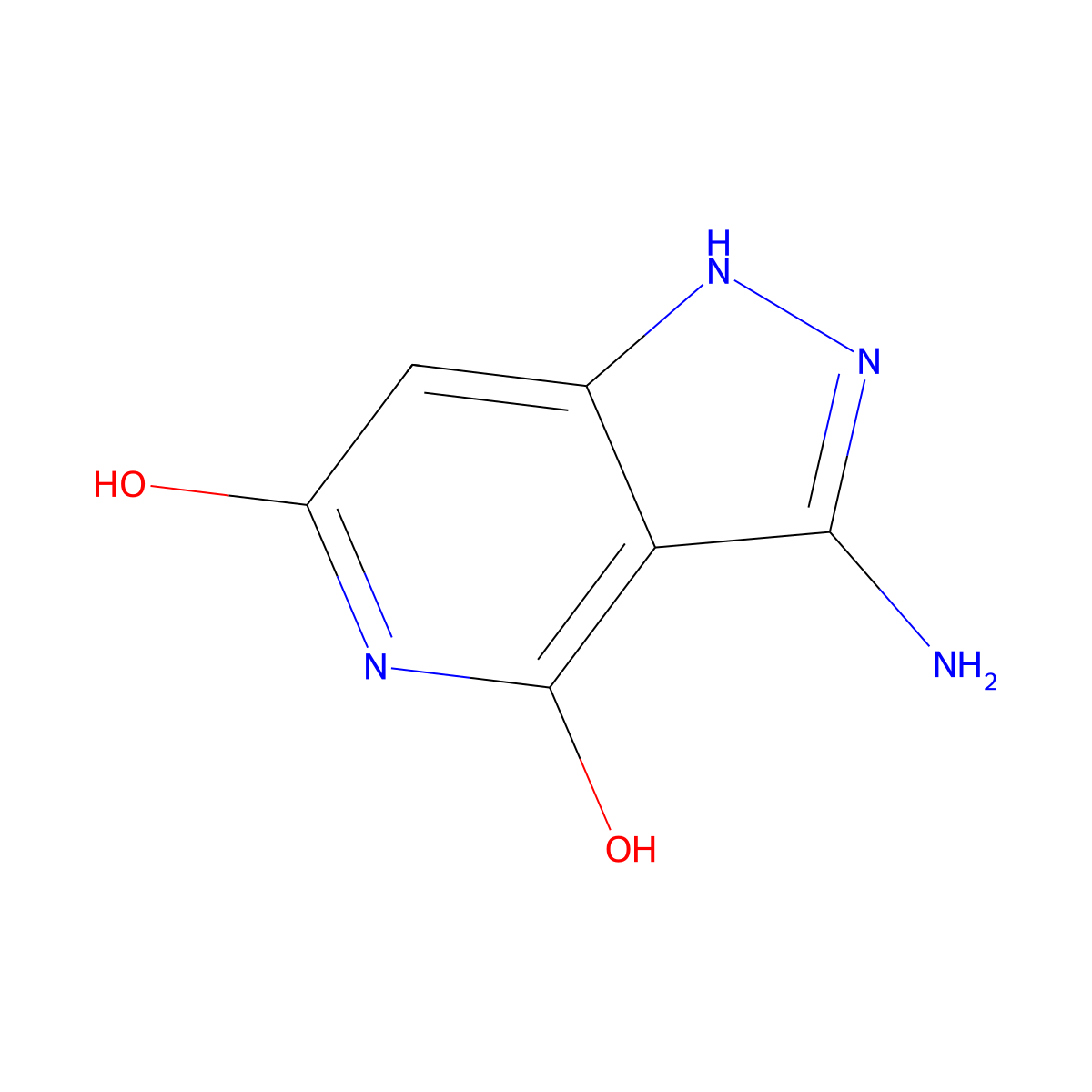 3-Aminopyrazolo(4,5-C)pyridine-4,6-diol molecular structure, CAS 120267-11-0