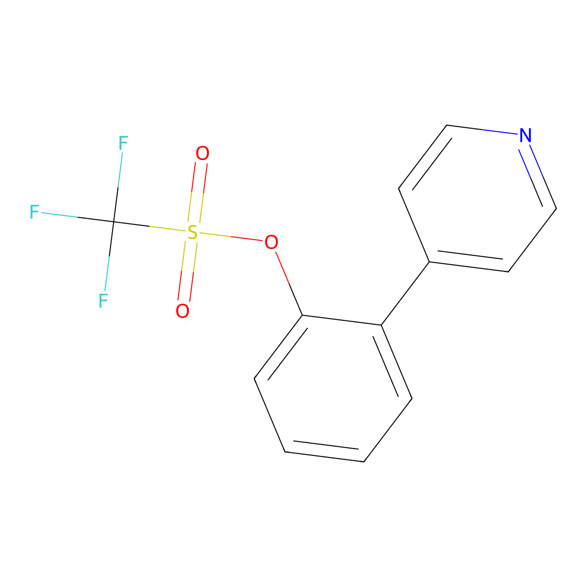 2-(Pyridin-4-yl)phenyl trifluoromethanesulfonate molecular structure, CAS 1202677-63-1