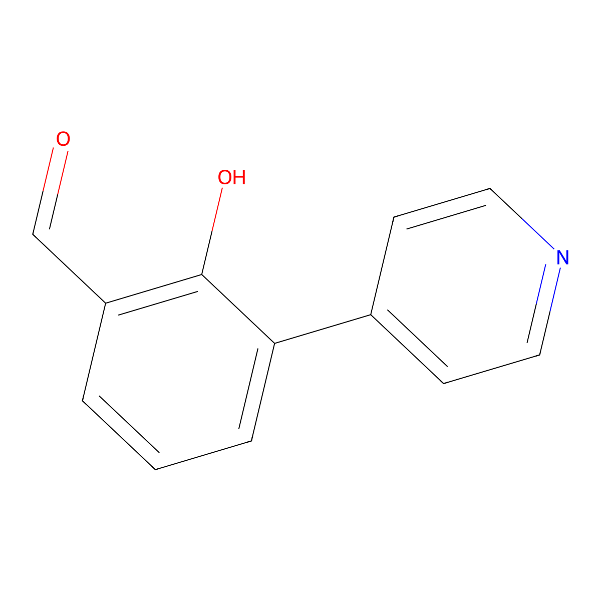 2-Hydroxy-3-(pyridin-4-yl)benzaldehyde molecular structure, CAS 1202677-86-8