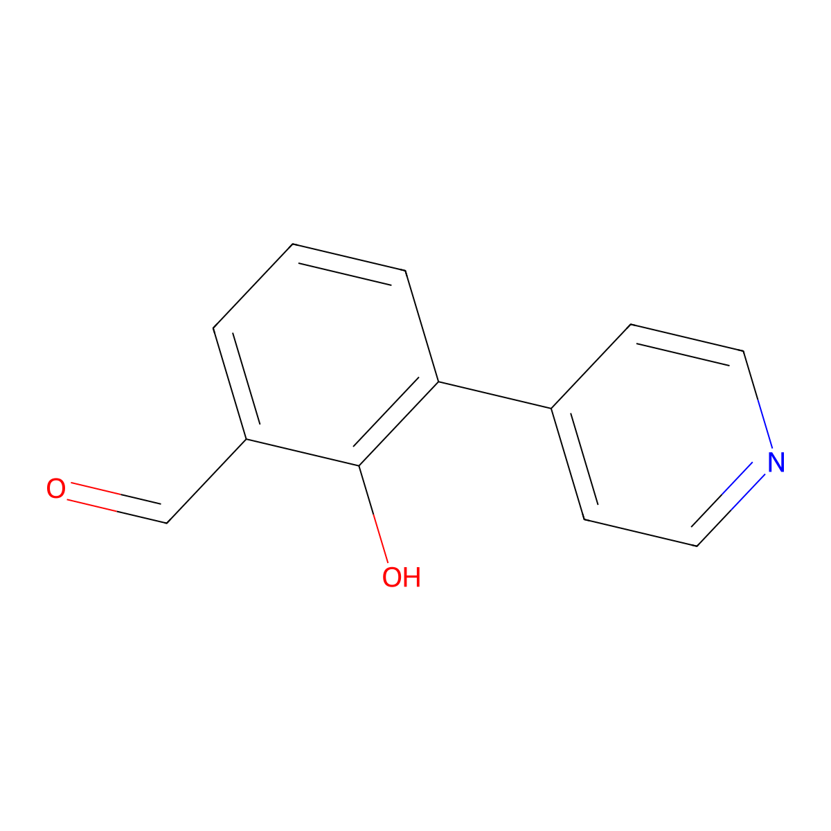 2-Hydroxy-3-(pyridin-4-yl)benzaldehyde molecular structure, CAS 1202677-86-8