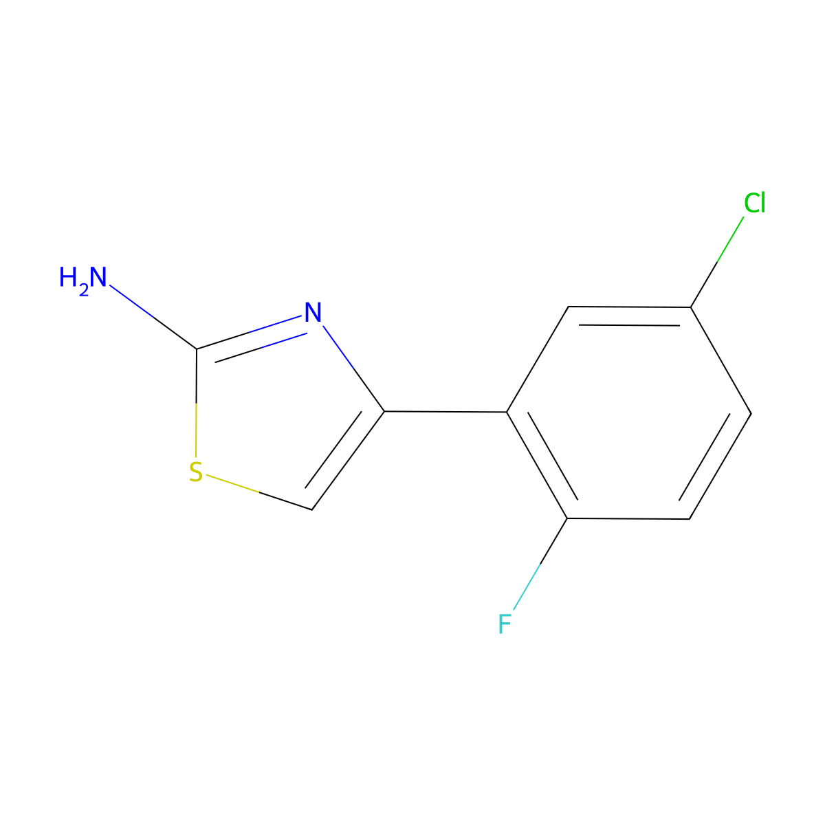 4-(5-Chloro-2-fluorophenyl)-1,3-thiazol-2-amine molecular structure, CAS 1202679-25-1