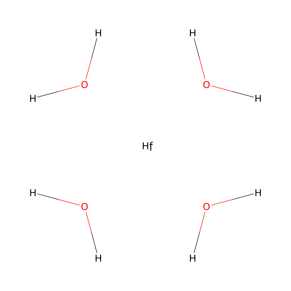 Hafnium hydroxide (Hf(OH)4), (T-4)- molecular structure, CAS 12027-05-3