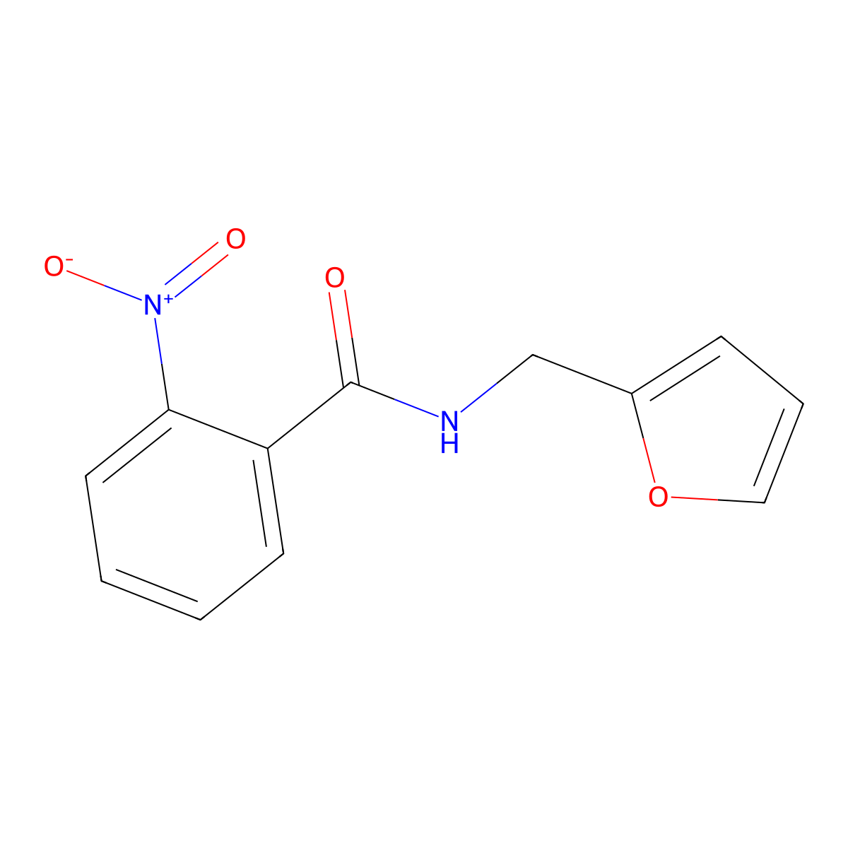 N-(furan-2-ylmethyl)-2-nitrobenzamide molecular structure, CAS 120275-54-9