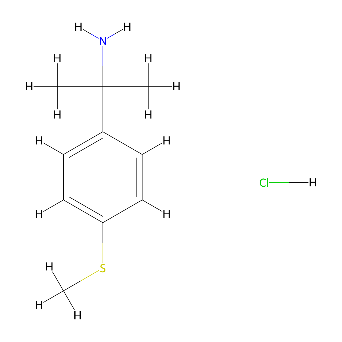 2-[4-(Methylsulfanyl)phenyl]propan-2-amine hydrochloride molecular structure, CAS 1202751-79-8