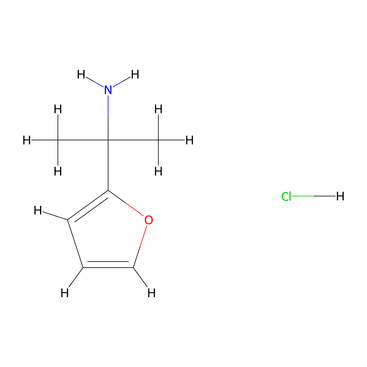 2-(Furan-2-yl)propan-2-amine hydrochloride molecular structure, CAS 1202751-80-1