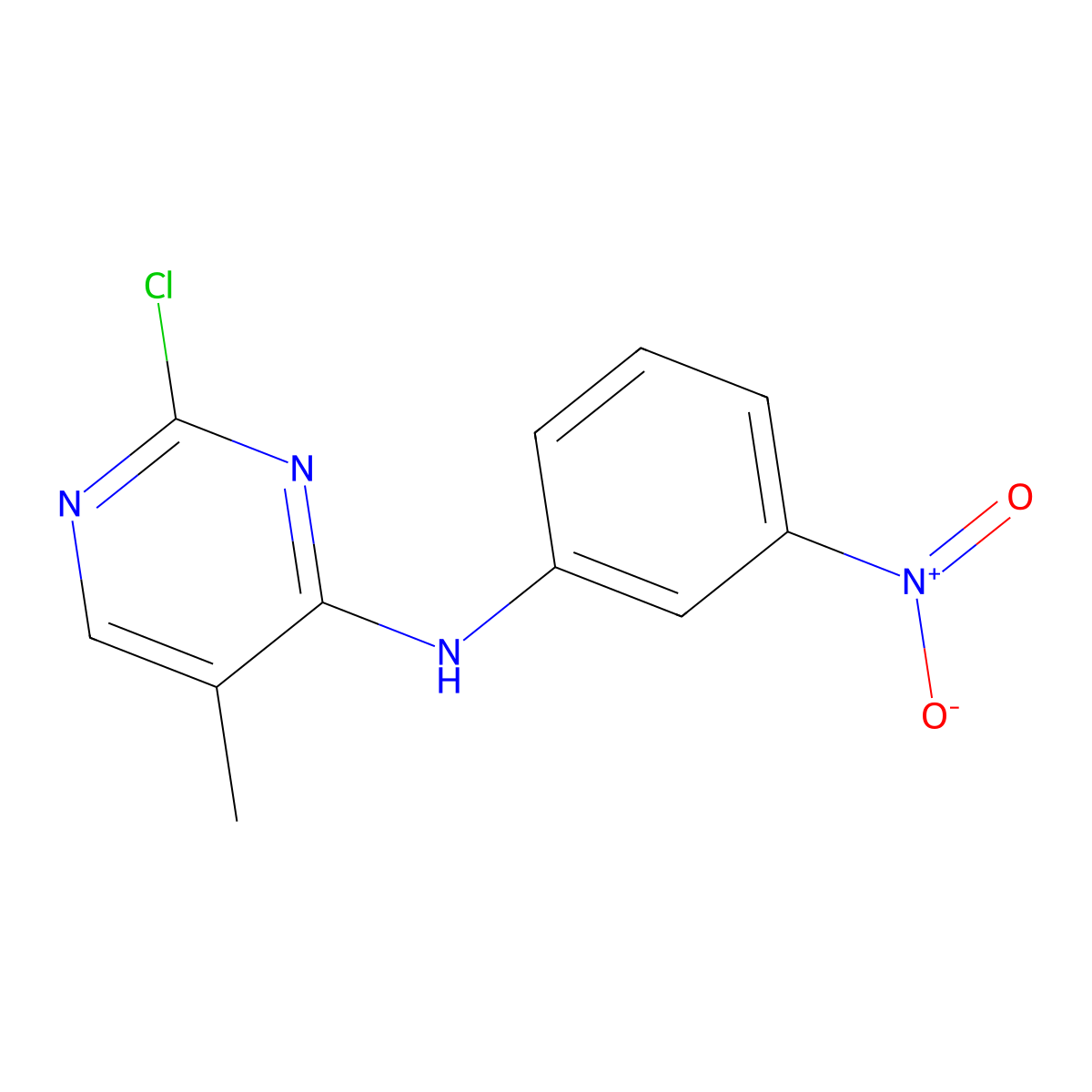 2-chloro-5-methyl-N-(3-nitrophenyl)pyrimidin-4-amine molecular structure, CAS 1202759-74-7