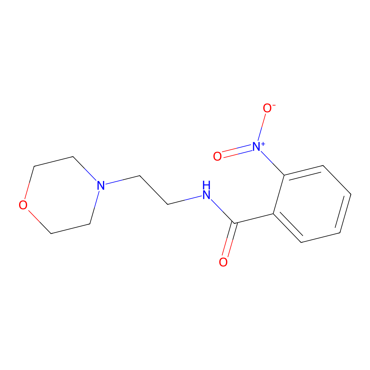N-(2-morpholin-4-ylethyl)-2-nitrobenzamide molecular structure, CAS 120276-16-6