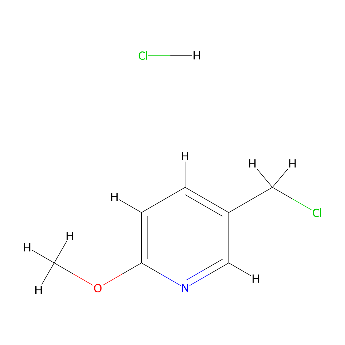 5-(Chloromethyl)-2-methoxypyridine hydrochloride molecular structure, CAS 120276-36-0