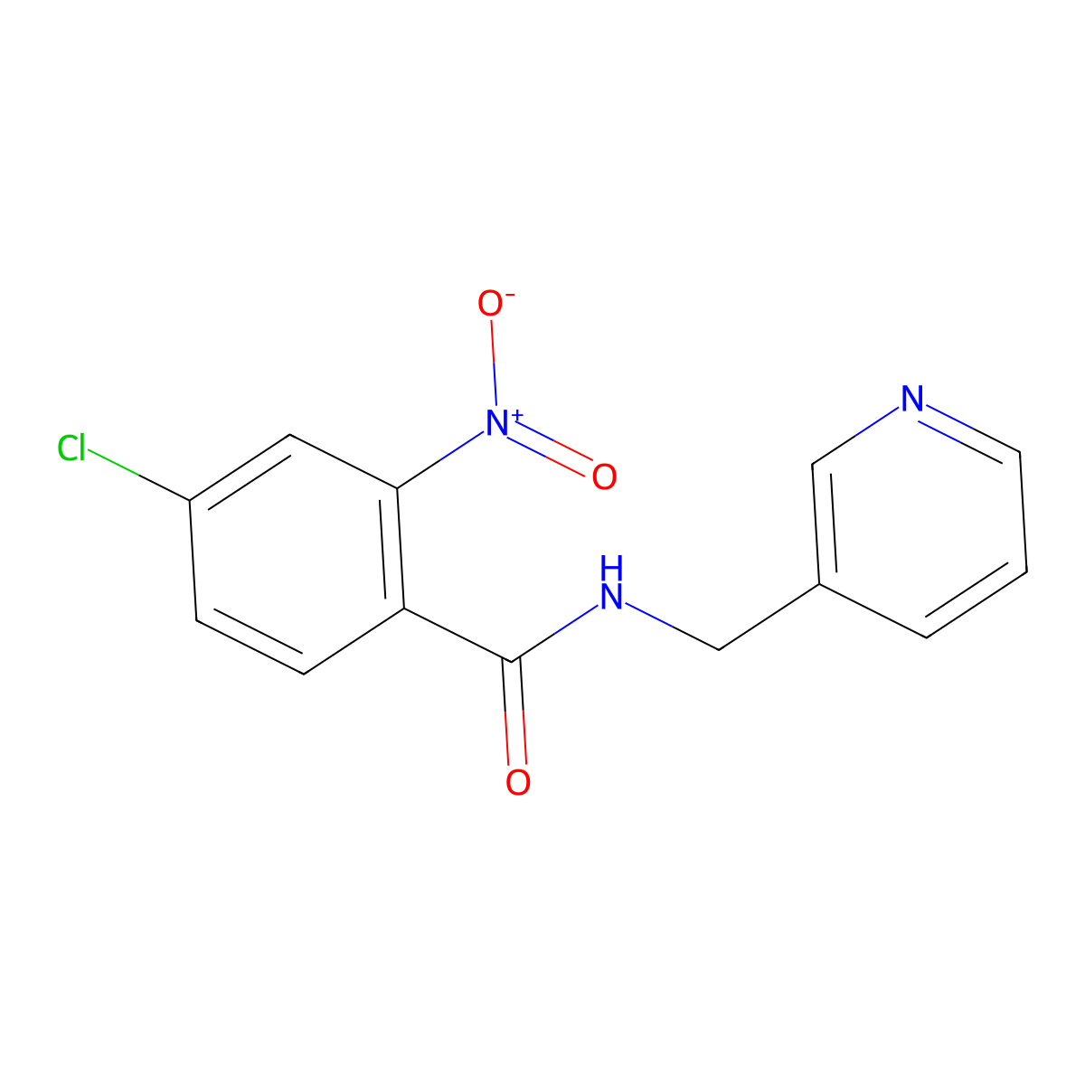 4-chloro-2-nitro-N-(pyridin-3-ylmethyl)benzamide molecular structure, CAS 120276-89-3