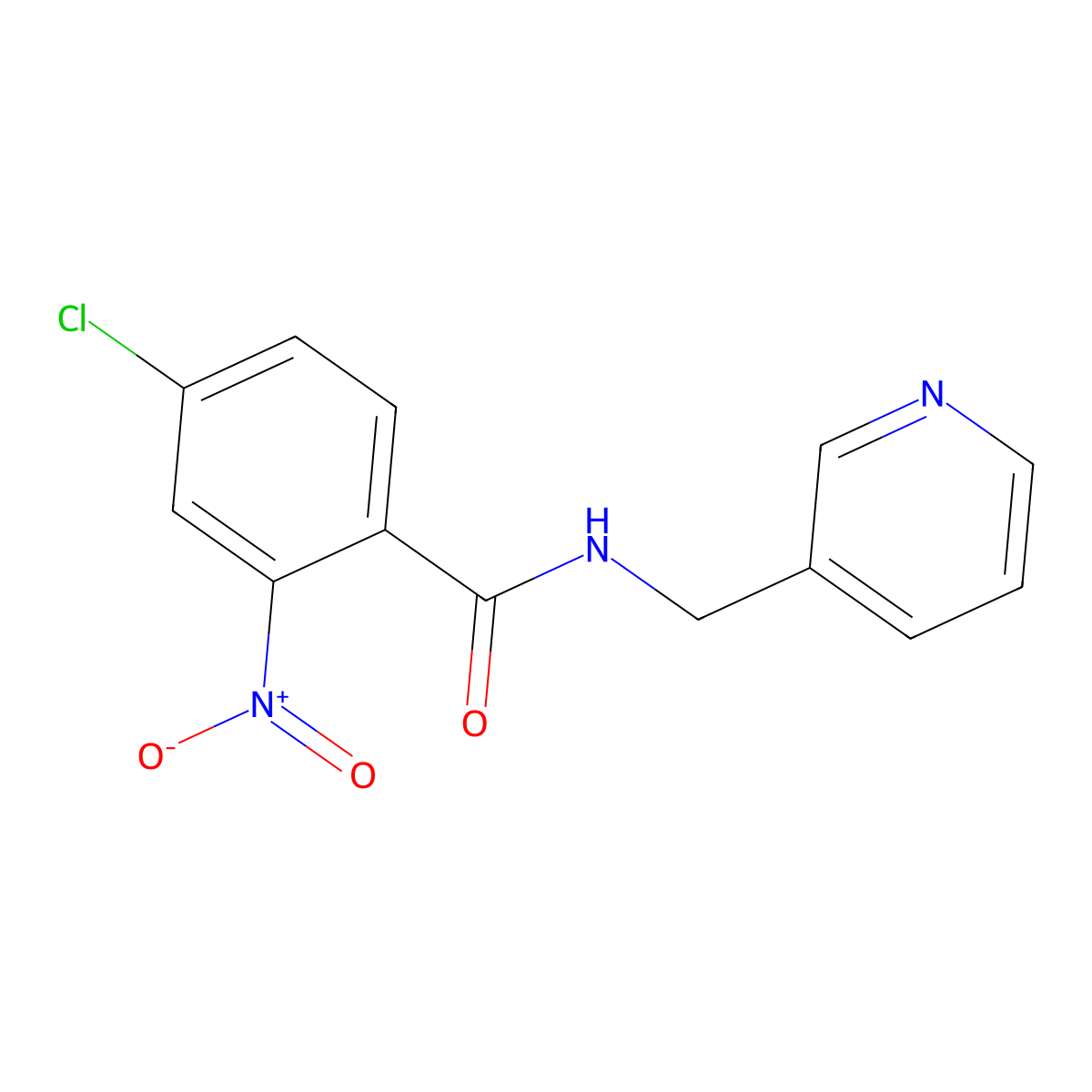 4-chloro-2-nitro-N-(pyridin-3-ylmethyl)benzamide molecular structure, CAS 120276-89-3