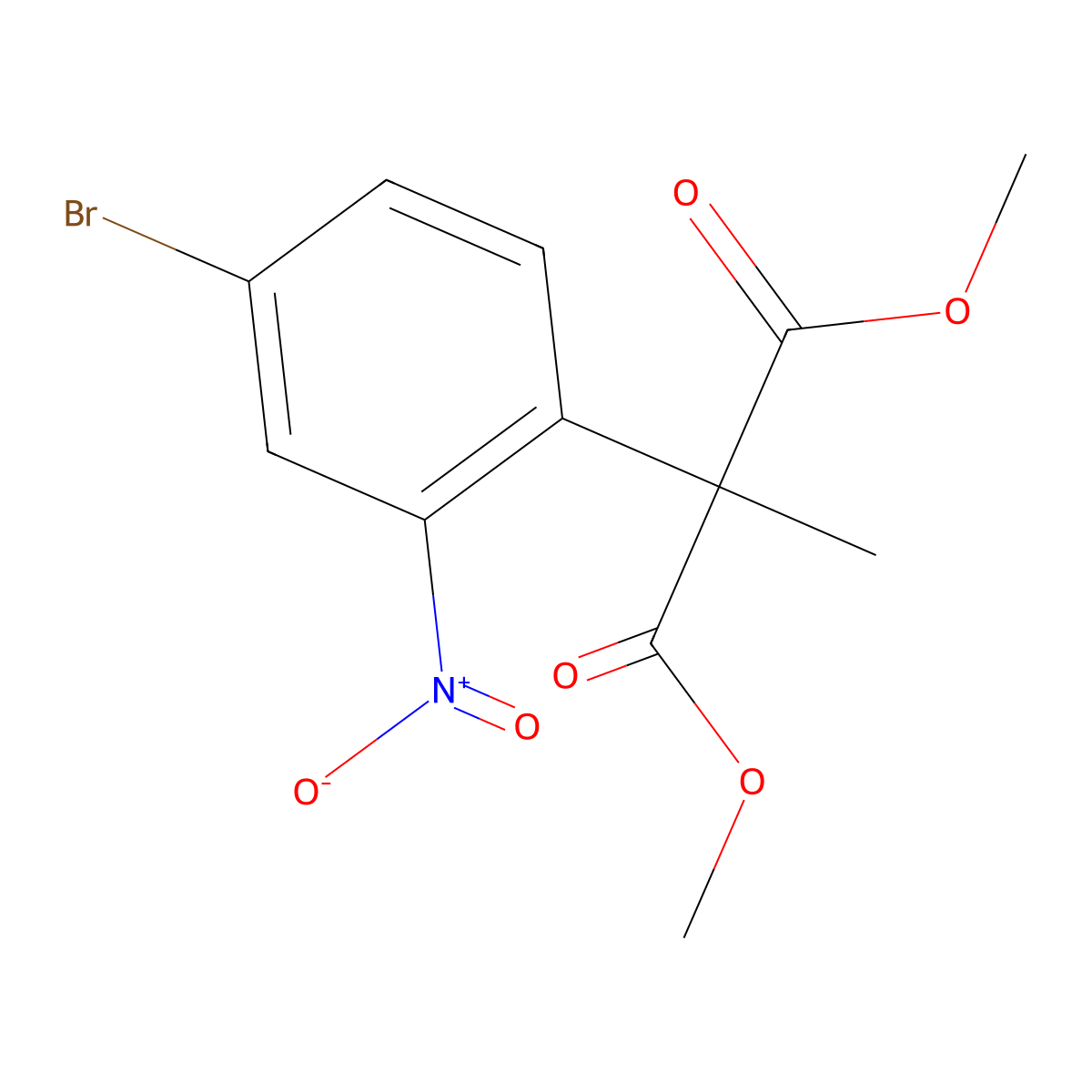 Dimethyl 2-(4-bromo-2-nitrophenyl)-2-methylmalonate molecular structure, CAS 1202764-93-9