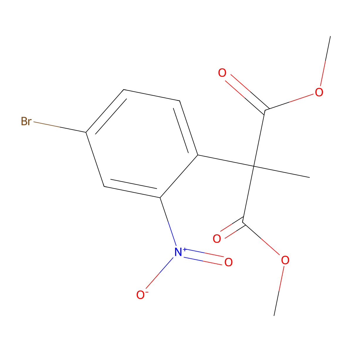 Dimethyl 2-(4-bromo-2-nitrophenyl)-2-methylmalonate molecular structure, CAS 1202764-93-9