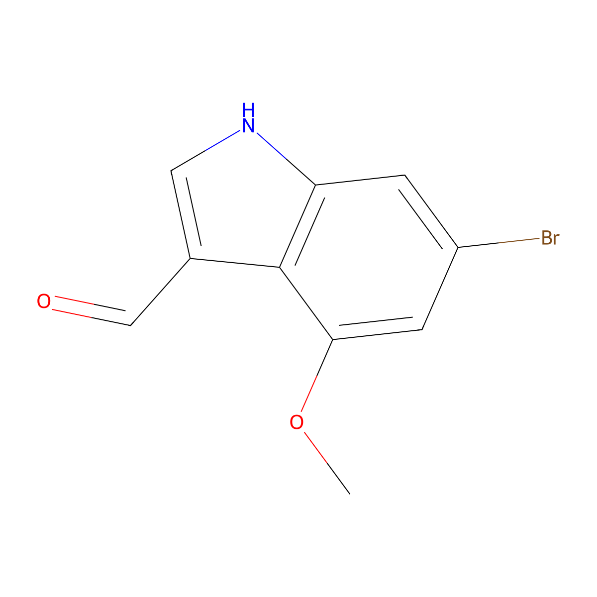 6-bromo-4-methoxy-1H-indole-3-carbaldehyde molecular structure, CAS 1202766-19-5