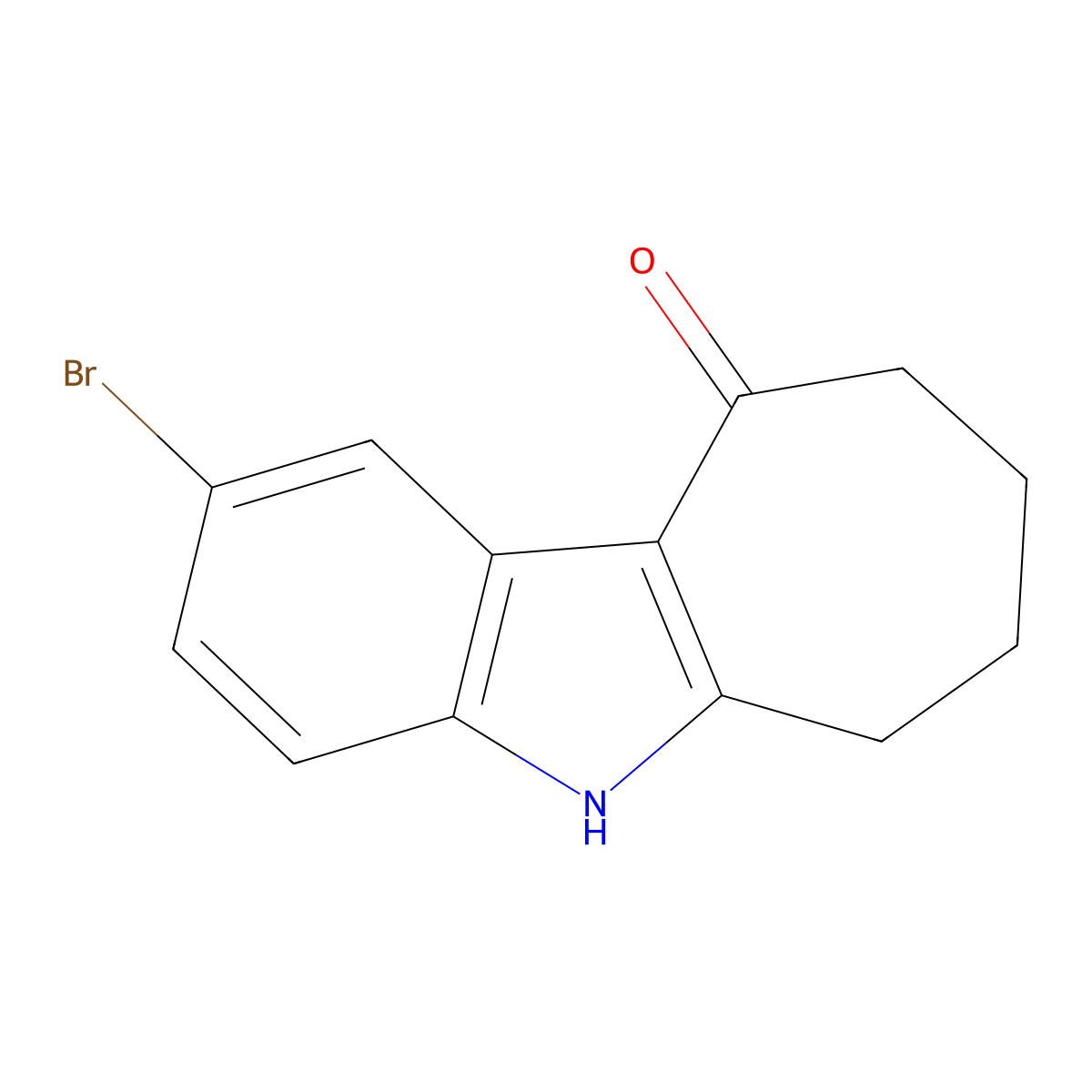 2-Bromo-6,7,8,9-tetrahydrocyclohept[b]indol-10(5H)-one molecular structure, CAS 1202769-01-4