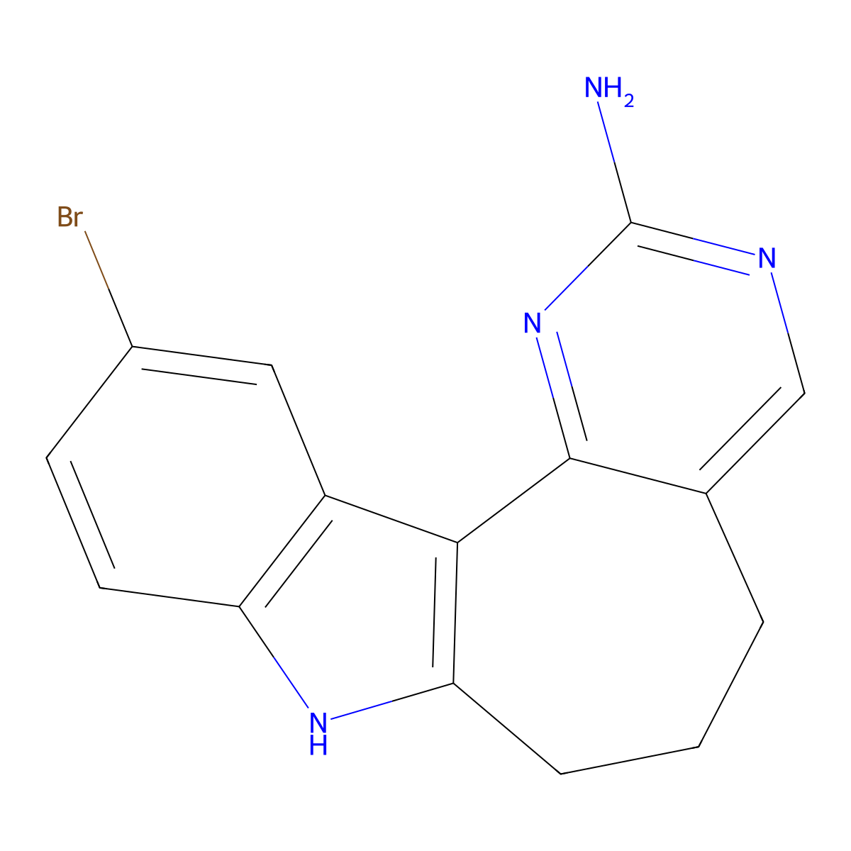 11-Bromo-5,6,7,8-Tetrahydropyrimido[4',5':3,4]cyclohepta[1,2-B]indol-2-Amine molecular structure, CAS 1202769-03-6