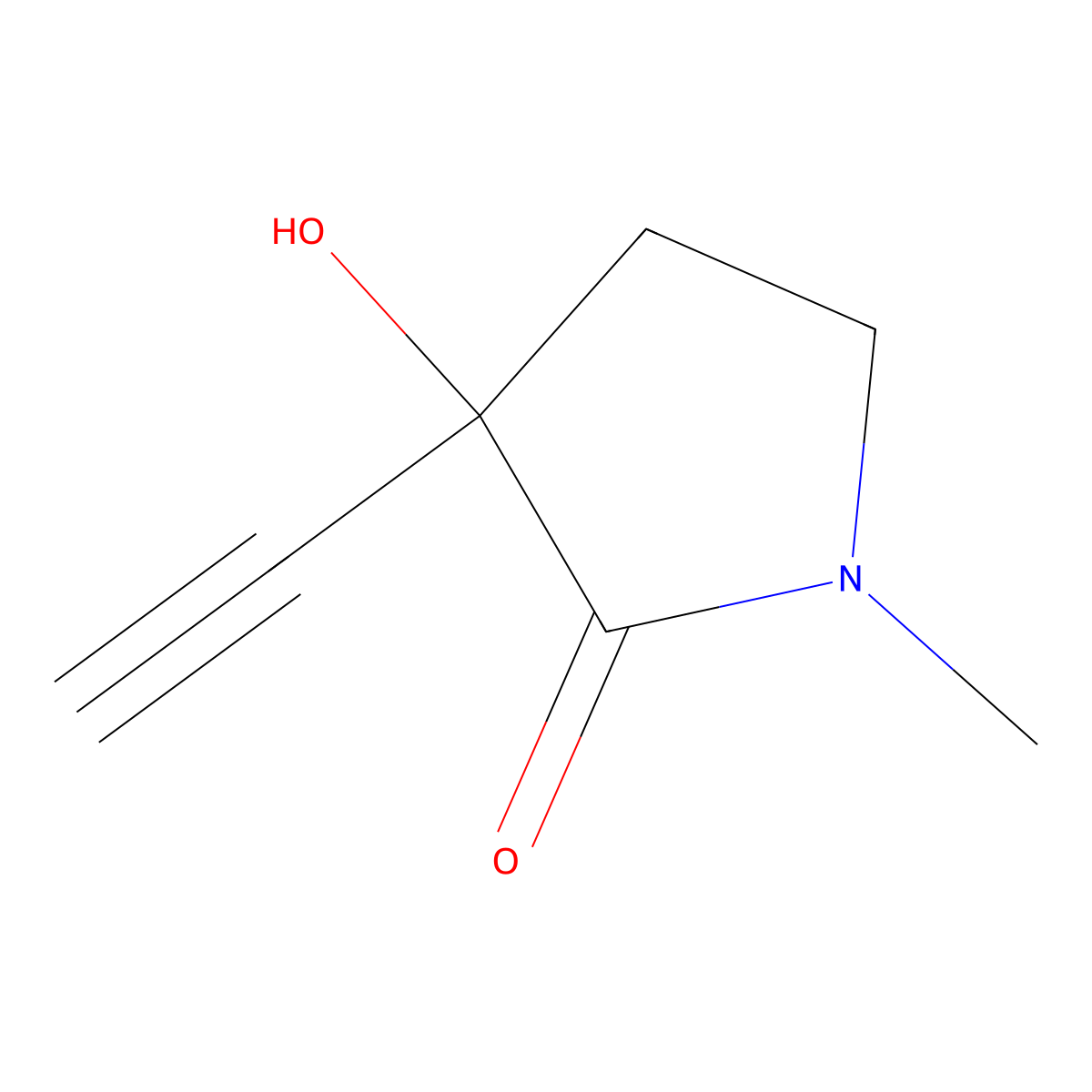 3-Ethynyl-3-hydroxy-1-methylpyrrolidin-2-one molecular structure, CAS 1202769-93-4