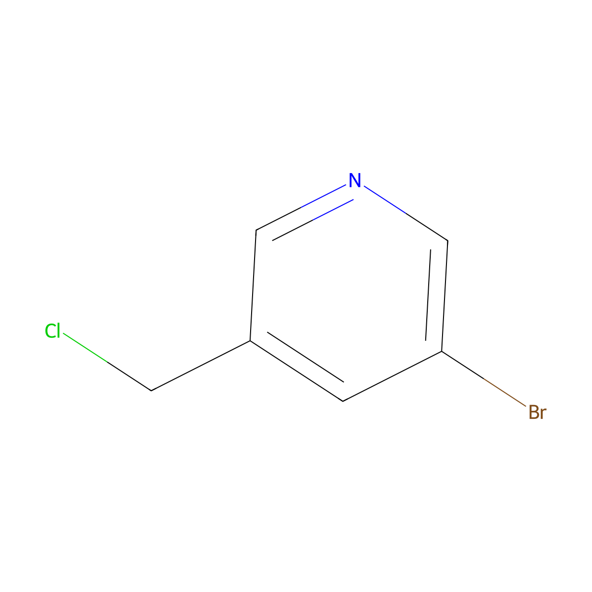 3-Bromo-5-(chloromethyl)pyridine molecular structure, CAS 120277-69-2