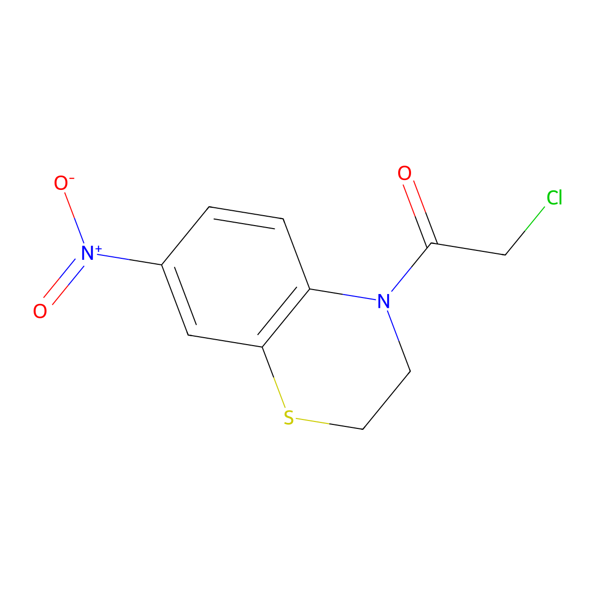 2-Chloro-1-(7-nitro-2H-benzo[b][1,4]thiazin-4(3H)-yl)ethanone molecular structure, CAS 1202773-08-7