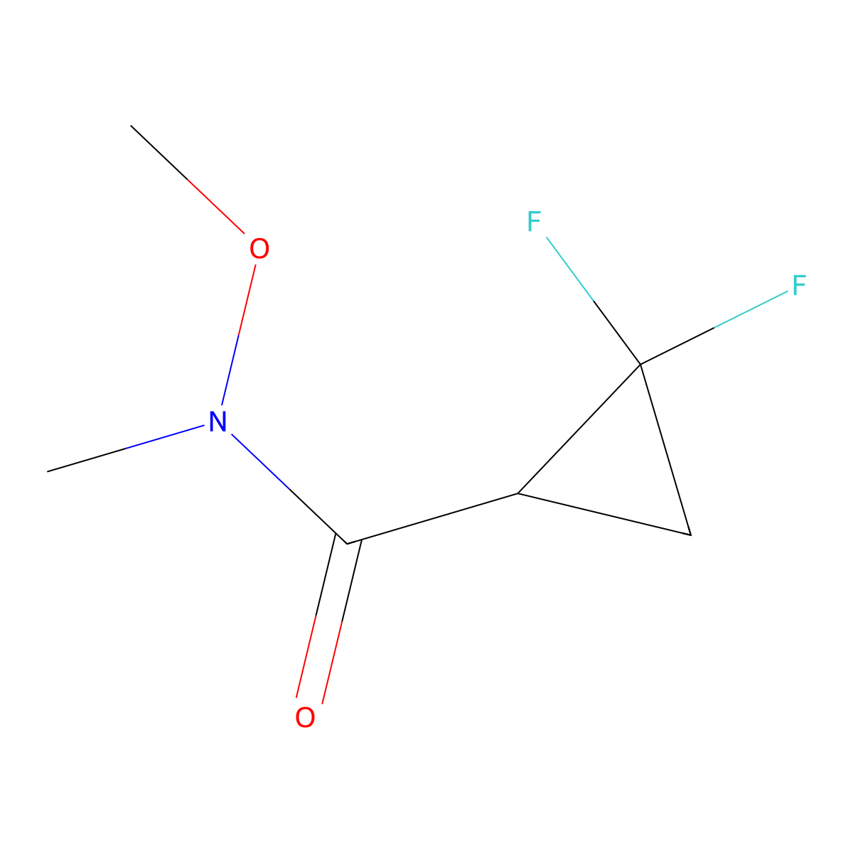 2,2-difluoro-N-methoxy-N-methylcyclopropane-1-carboxamide molecular structure, CAS 1202774-49-9