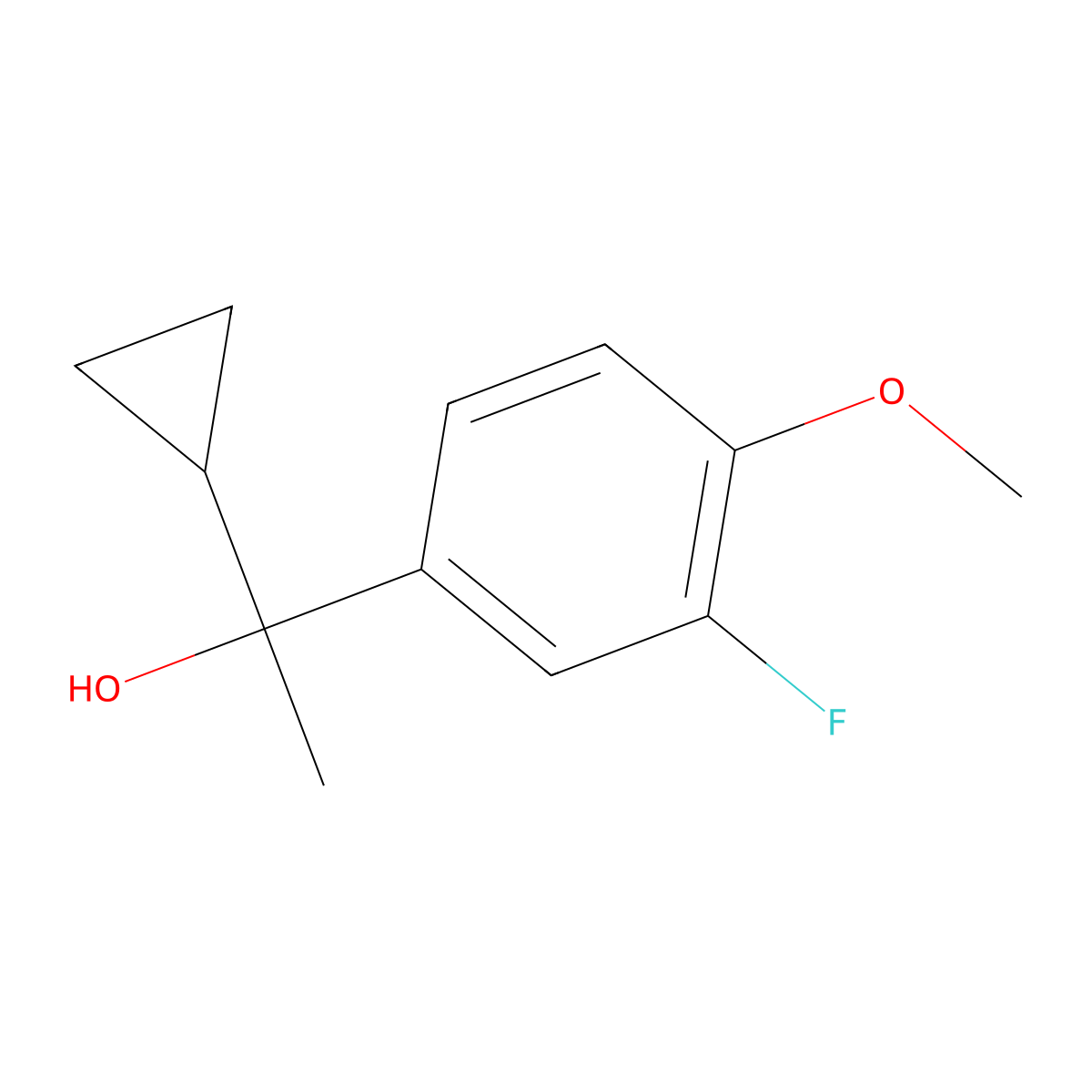 1-Cyclopropyl-1-(3-fluoro-4-methoxyphenyl)ethanol molecular structure, CAS 1202774-76-2