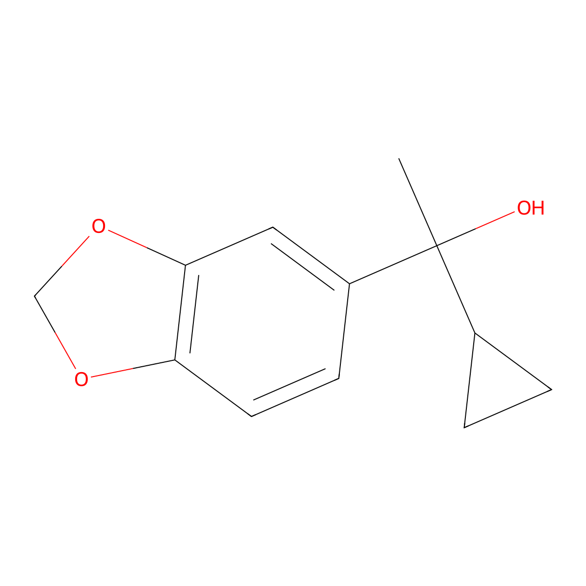 1-(Benzo[d][1,3]dioxol-5-yl)-1-cyclopropylethanol molecular structure, CAS 1202774-81-9