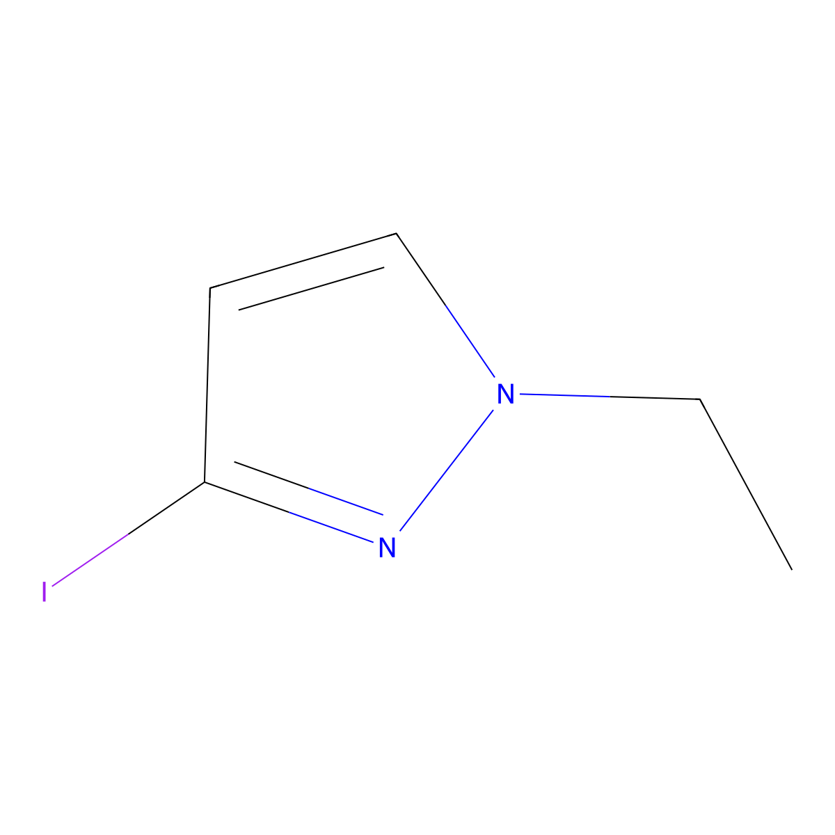 1-Ethyl-3-iodo-1H-pyrazole molecular structure, CAS 1202781-34-7