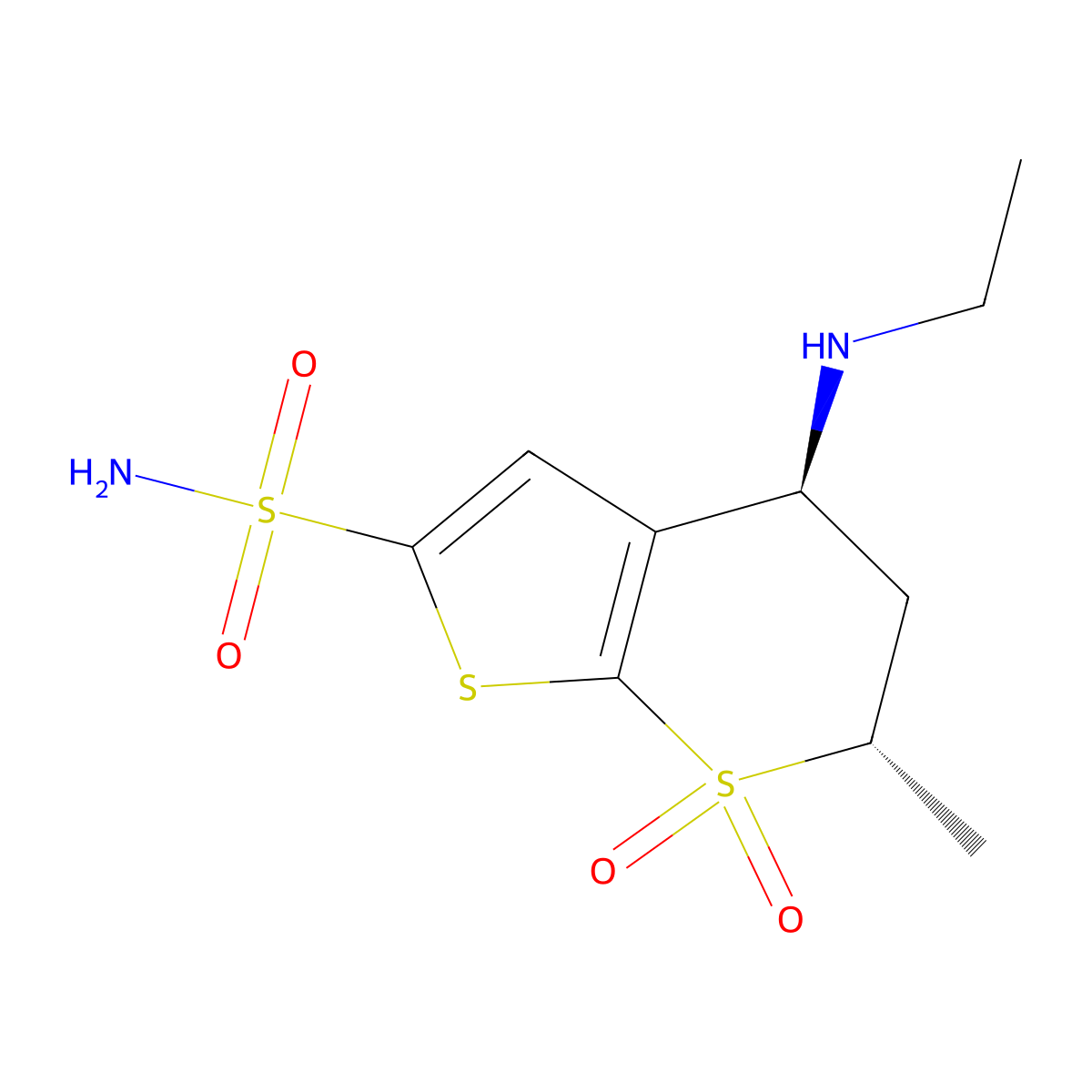 Dorzolamide molecular structure, CAS 120279-96-1