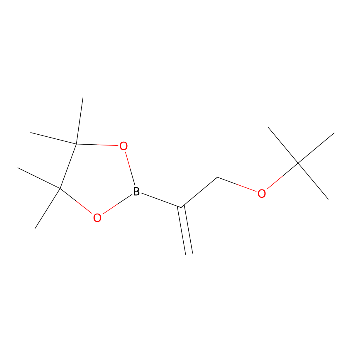 4,4,5,5-Tetramethyl-2-[3-[(2-methylpropan-2-yl)oxy]prop-1-en-2-yl]-1,3,2-dioxaborolane molecular structure, CAS 1202793-99-4