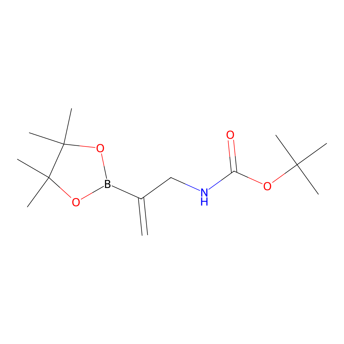 tert-butyl N-(2-(tetramethyl-1,3,2-dioxaborolan-2-yl)prop-2-en-1-yl)carbamate molecular structure, CAS 1202794-01-1