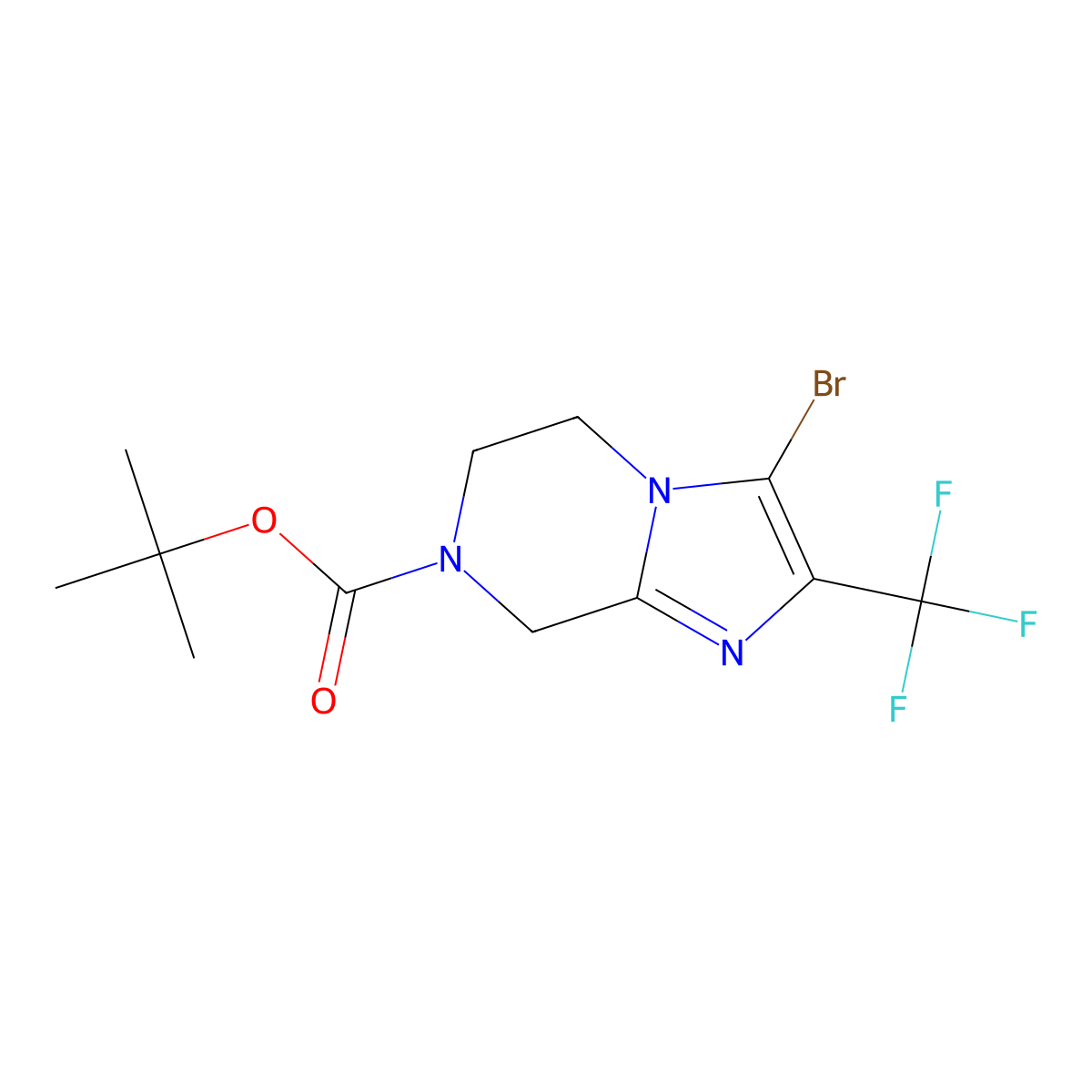 tert-Butyl 3-broMo-2-(trifluoromethyl)-5,6-dihydroimidazo[1,2-a]pyrazine-7(8H)-carboxylate molecular structure, CAS 1202800-52-9