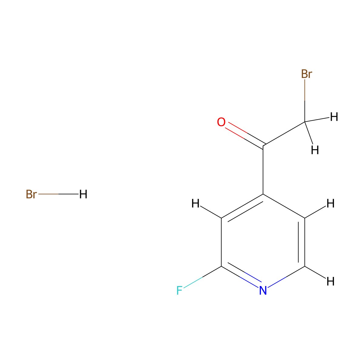 2-Bromo-1-(2-fluoropyridin-4-yl)ethanone hydrobromide molecular structure, CAS 1202801-27-1
