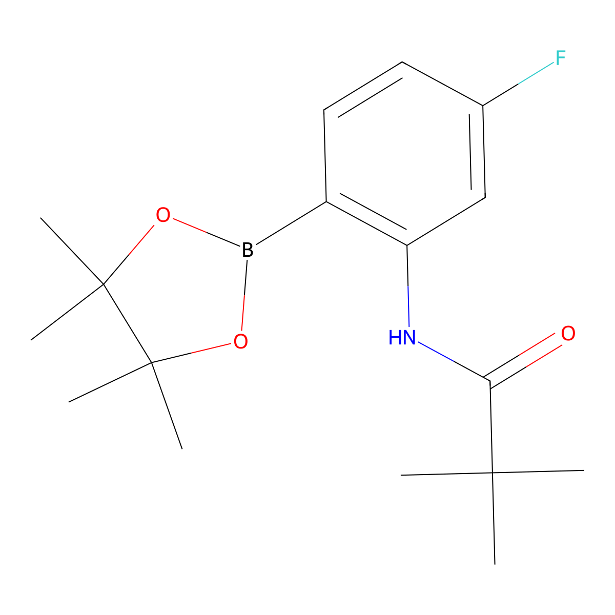 N-(5-fluoro-2-(4,4,5,5-tetramethyl-1,3,2-dioxaborolan-2-yl)phenyl)pivalamide molecular structure, CAS 1202805-45-5