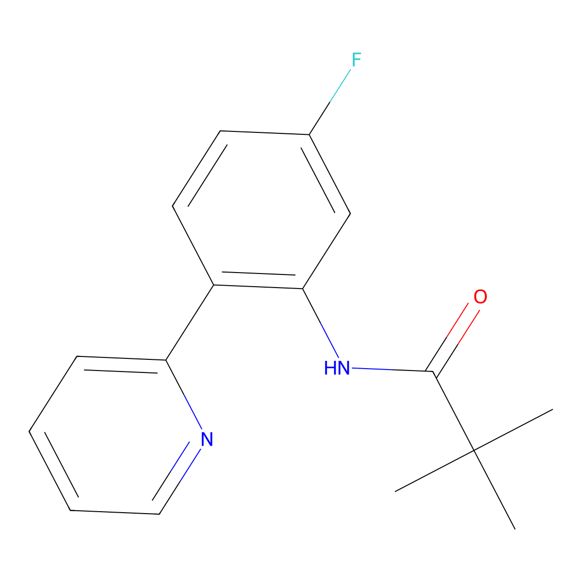 N-(5-fluoro-2-(pyridin-2-yl)phenyl)pivalamide molecular structure, CAS 1202805-93-3