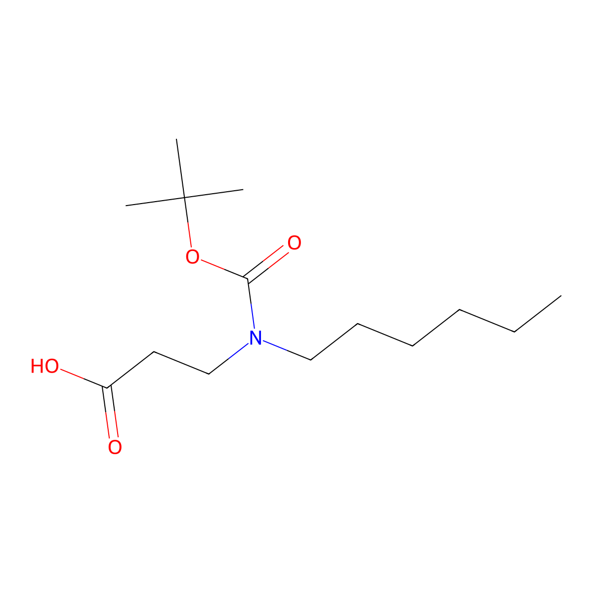 3-{[(Tert-butoxy)carbonyl](hexyl)amino}propanoic acid molecular structure, CAS 1202814-94-5