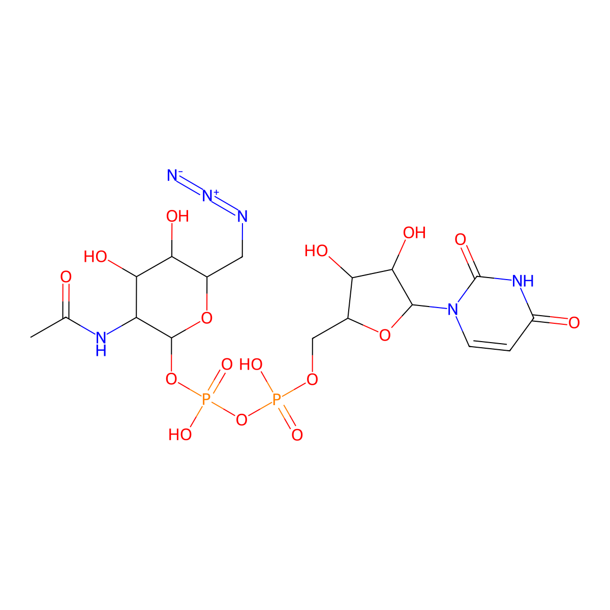 6-Azido-N-acetylgalactosamine-UDP molecular structure, CAS 1202854-87-2