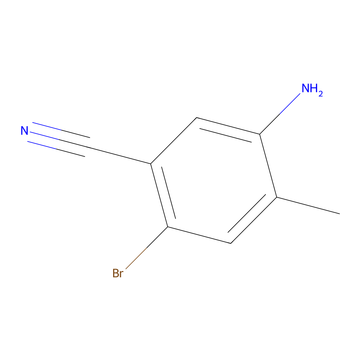 5-Amino-2-bromo-4-methylbenzonitrile molecular structure, CAS 1202858-66-9