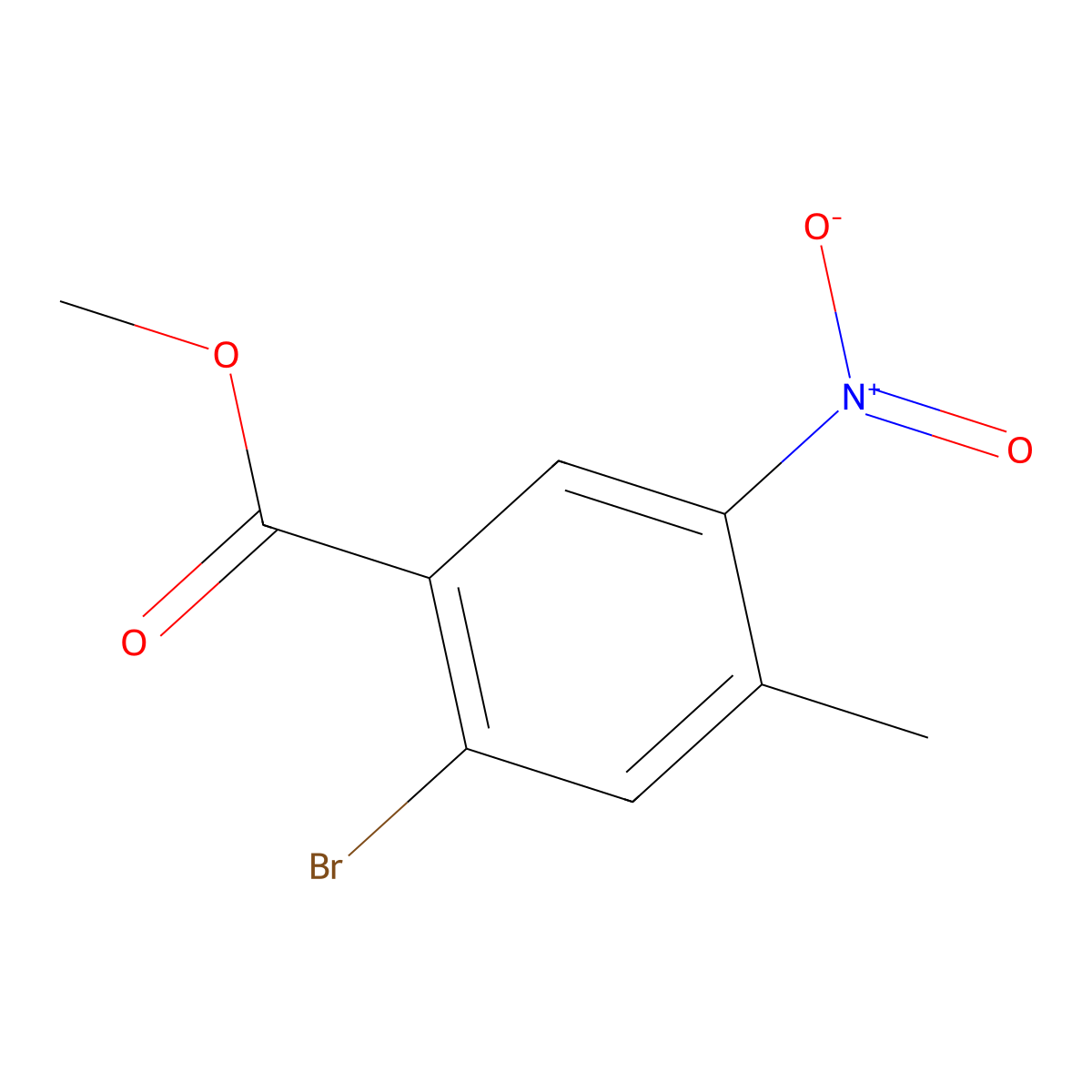 Methyl 2-bromo-4-methyl-5-nitrobenzoate molecular structure, CAS 1202858-67-0