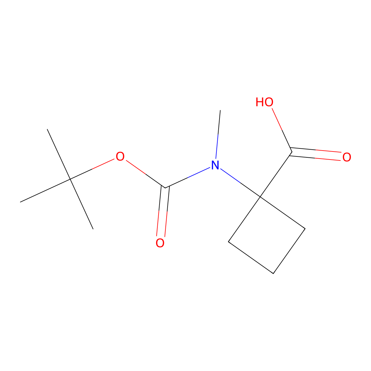 1-{[(Tert-butoxy)carbonyl](methyl)amino}cyclobutane-1-carboxylic acid molecular structure, CAS 1202858-82-9