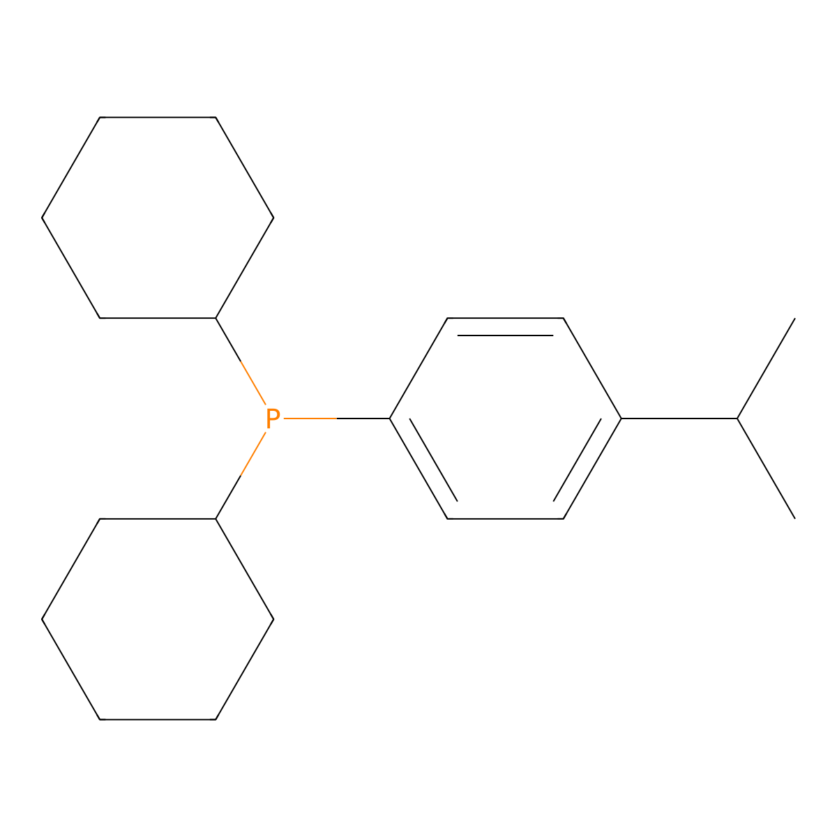 Dicyclohexyl(4-isopropylphenyl)phosphine molecular structure, CAS 1202865-62-0
